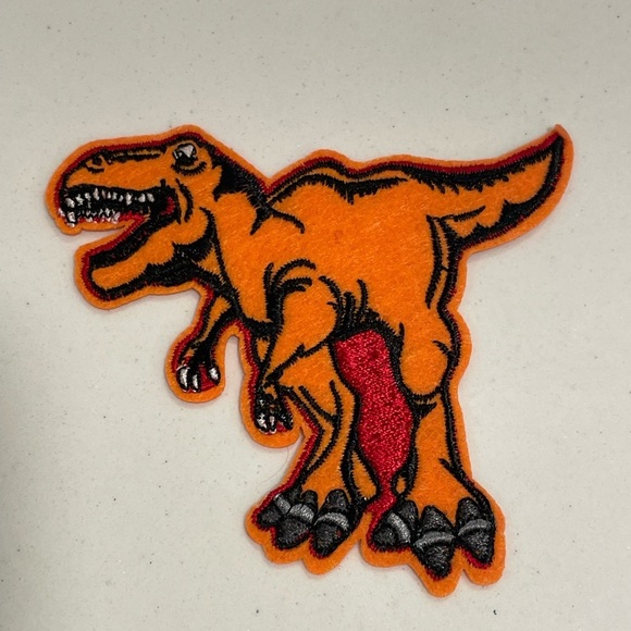 Dinosaur Embroidered Patches Set - Blue, Green, Orange - Picture 3 of 7